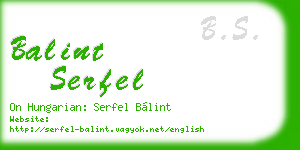 balint serfel business card